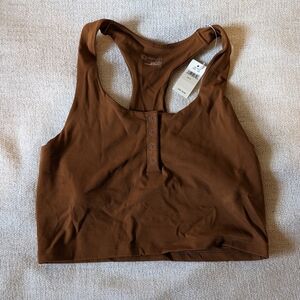 American Eagle Offline Button-up Crop Top